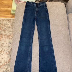 Express Super High Waisted, Flare Jeans, Size 0